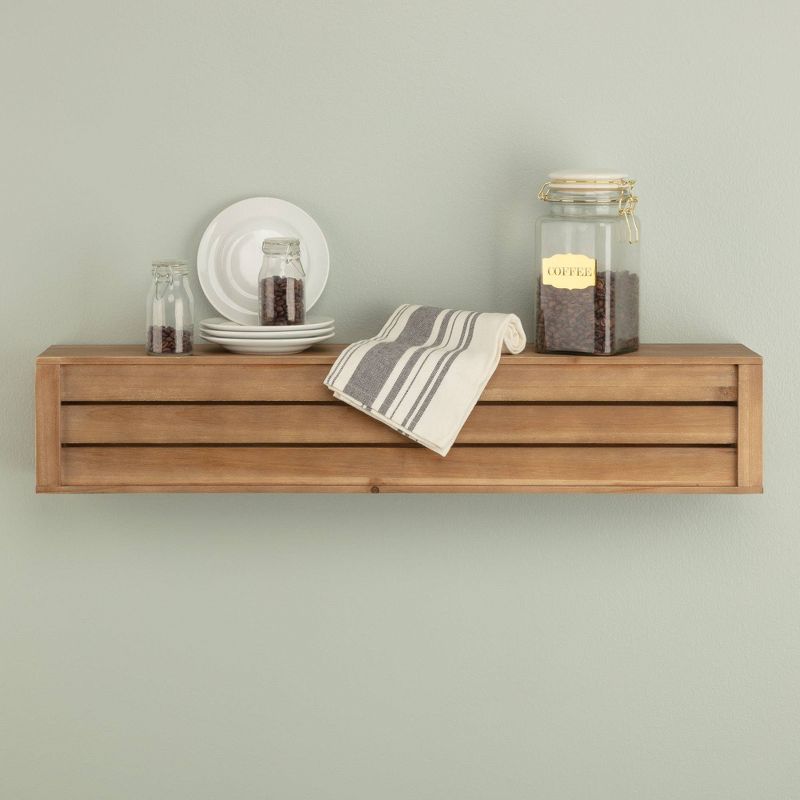 Rustic Wood Crate Floating Wall Mount Shelf Storage - Gallery Solutions