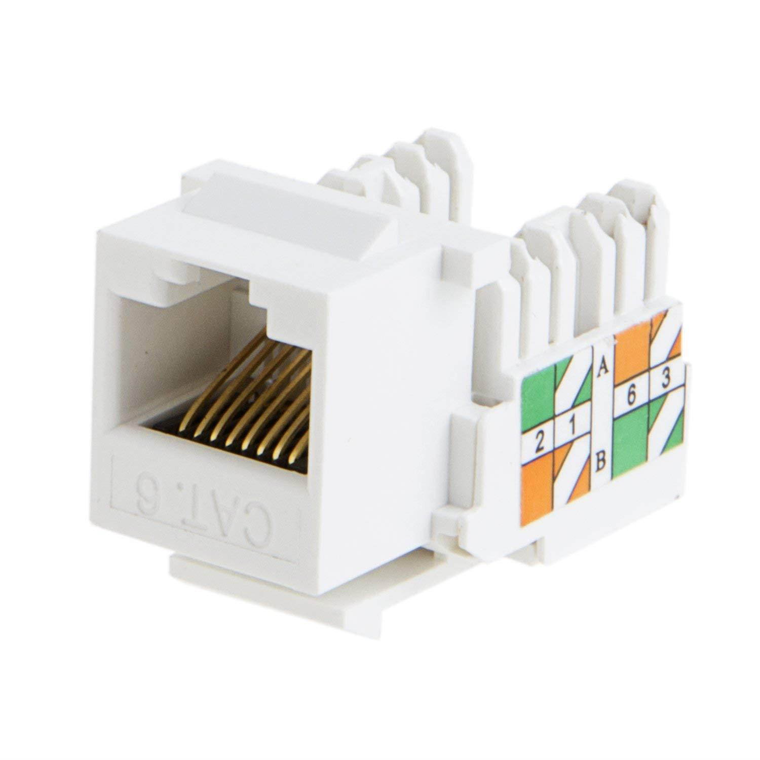 CableCreation 10-Pack Cat6 / RJ45 Keystone Module Connector, White