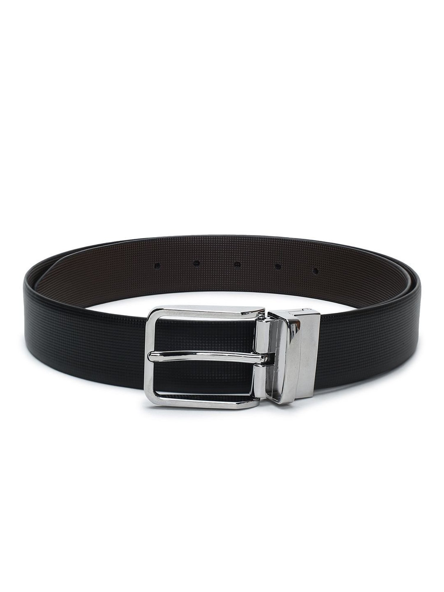 Crusset Black Leather Formal Belt for Men