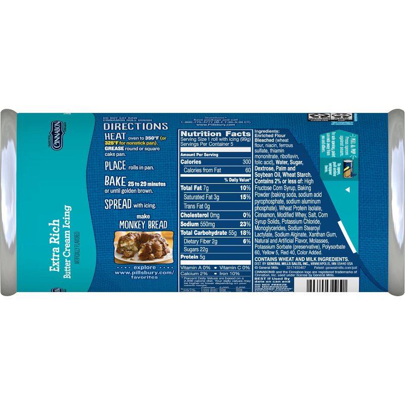 Pillsbury Grands! Cinnamon Rolls with Extra Rich Butter Cream Icing - 17.5oz/5ct