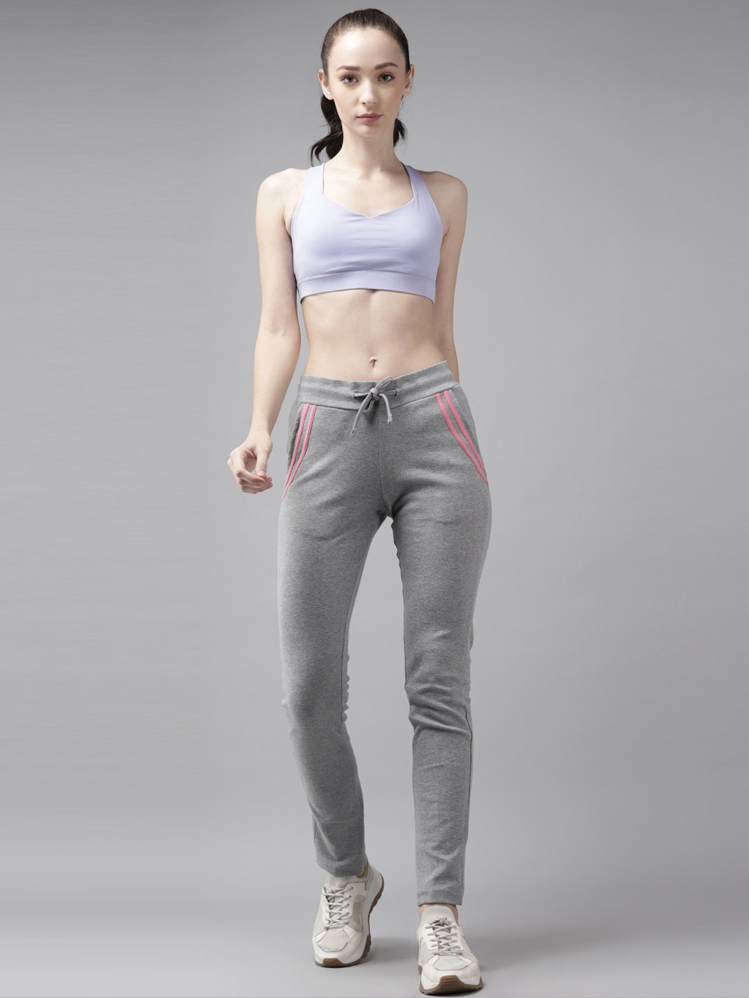 Cayman Grey Mid Rise Trackpants
