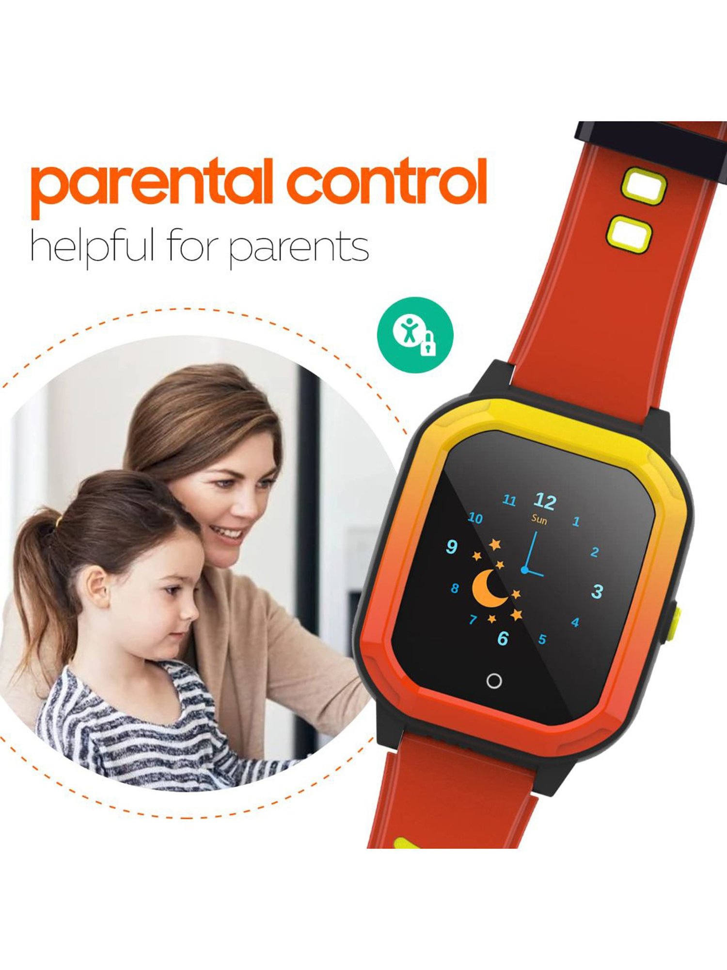 Turet Smartwatch for Kids with HD Display, Camera, SOS Button, Phone & Video Calling (Multicolor)