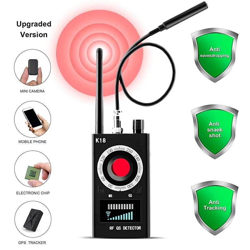 Camera DetectorsAnti Spy RF Detector Wireless Bug Finder GPS Tracker GSM Listening Device Laser Lens Magnetic Field Detectors with 3 Detection Modes