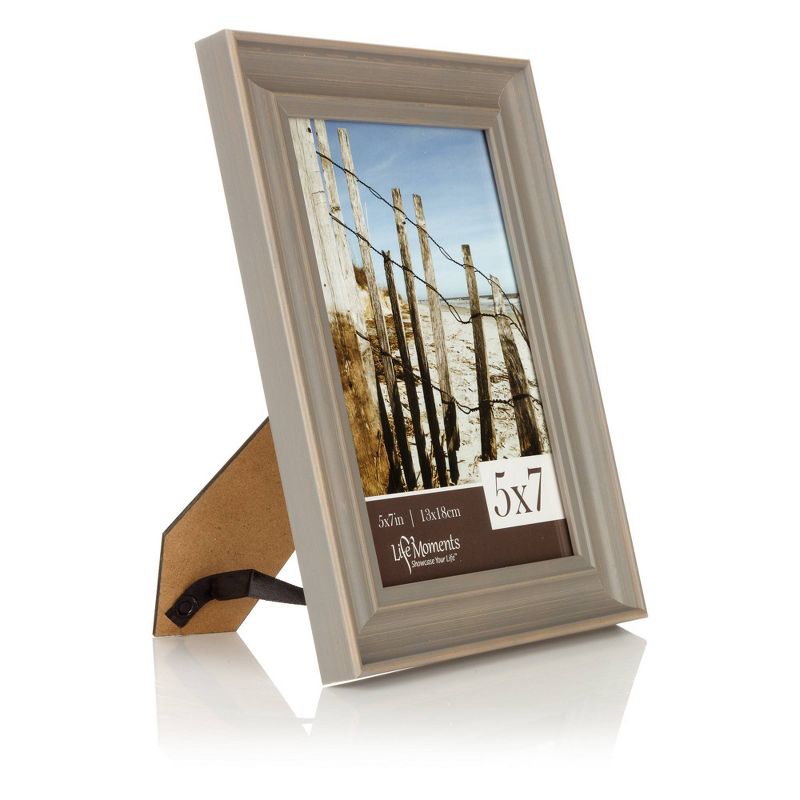 4pc (5" x 7") Farmhouse Tabletop or Wall Mount Picture Frames Distressed Gray - Life Moments