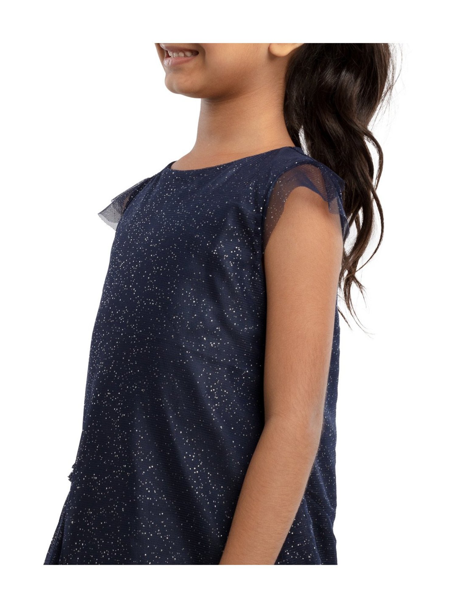 Under Fourteen Only Kids Navy Printed Dress