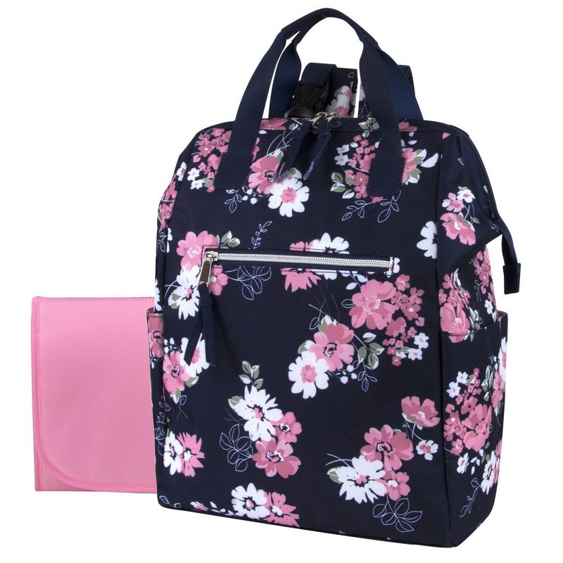 Baby Essentials Floral Backpack - Navy