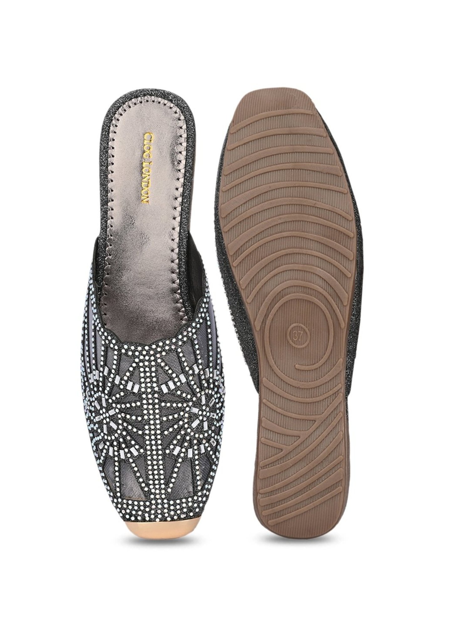 Clog London Women's Grey Mule Shoes