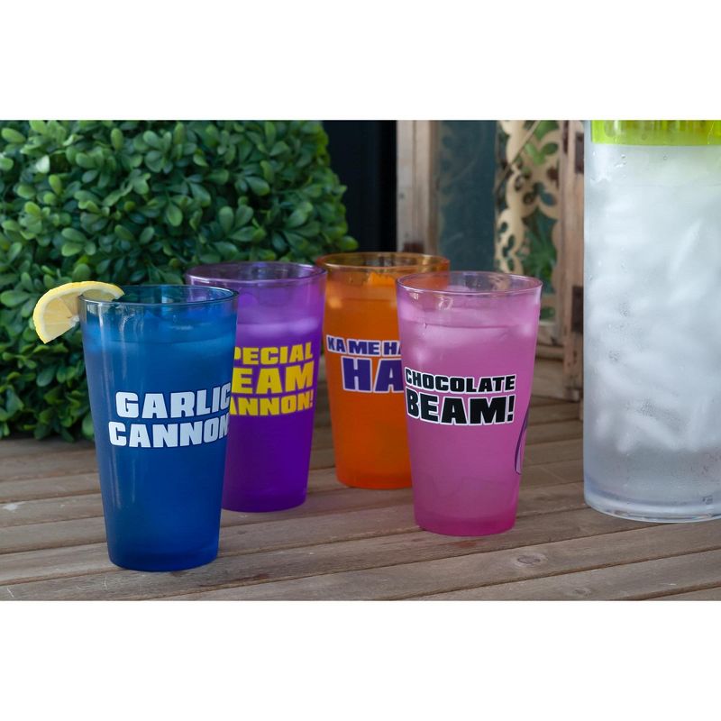 Just Funky Dragon Ball Z Fighters Pint Glasses | 16-Ounce Character Glasses | Set of 4