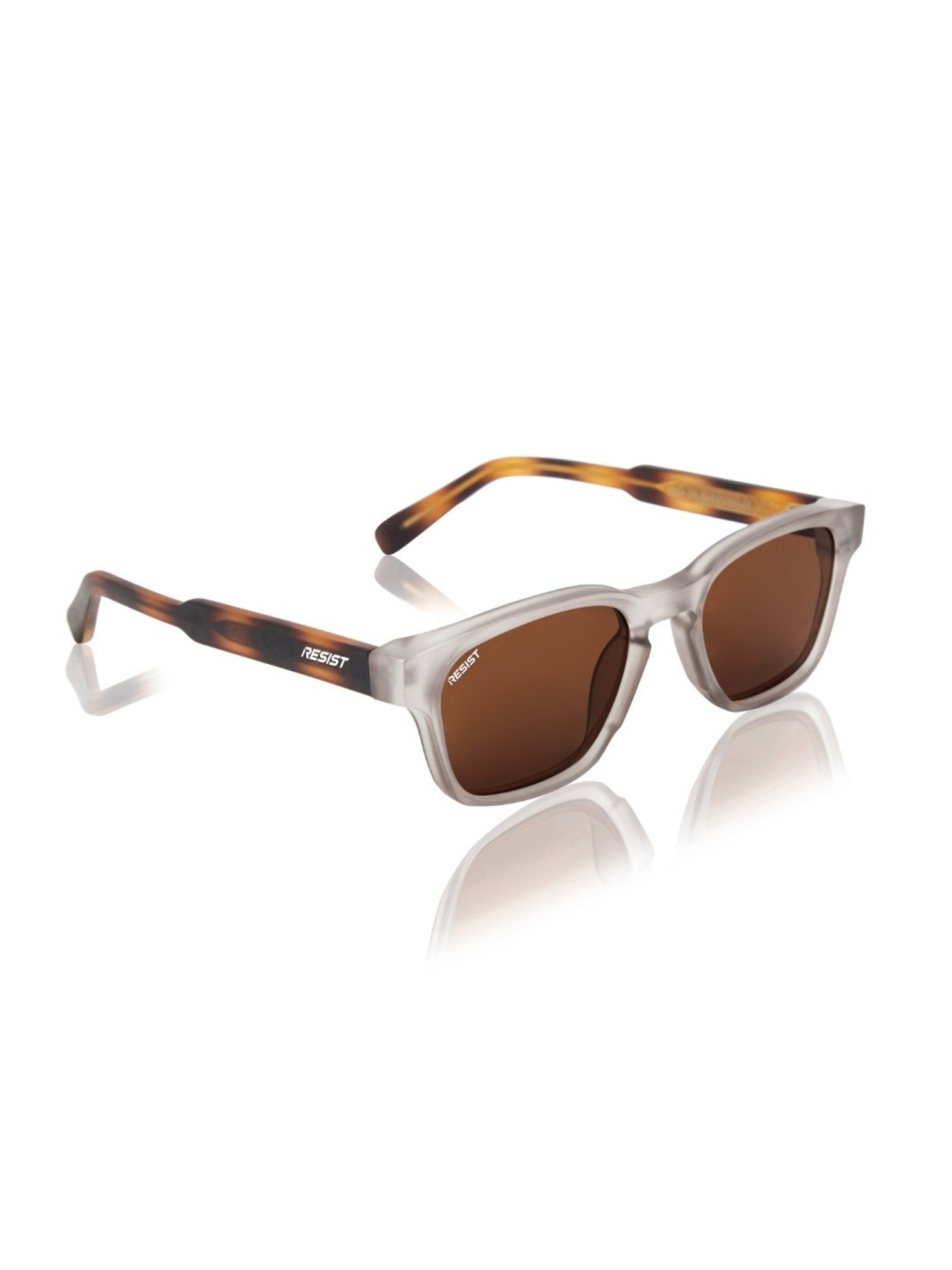 Resist Eyewear Brown Wayfarer uv protected Unisex Sunglasses