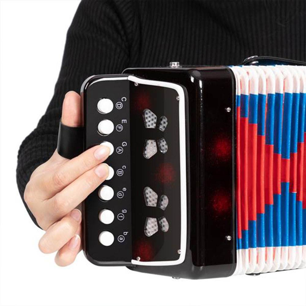 7-Key 2 Bass Kids Accordion Children's Mini Musical Instrument Easy to Learn Music Black