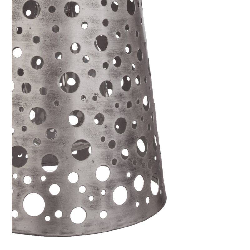 12.75" Metal Bubble Pierced Cone Pendant - River of Goods