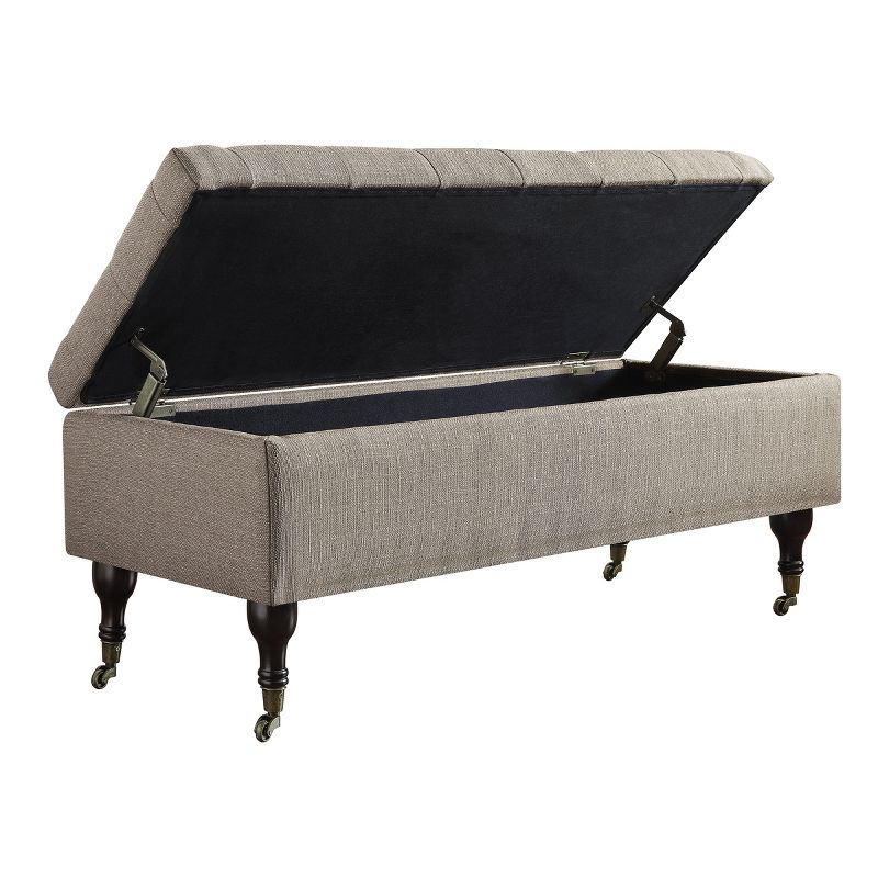 Collette Tufted Storage Bench Linen - Adore Decor