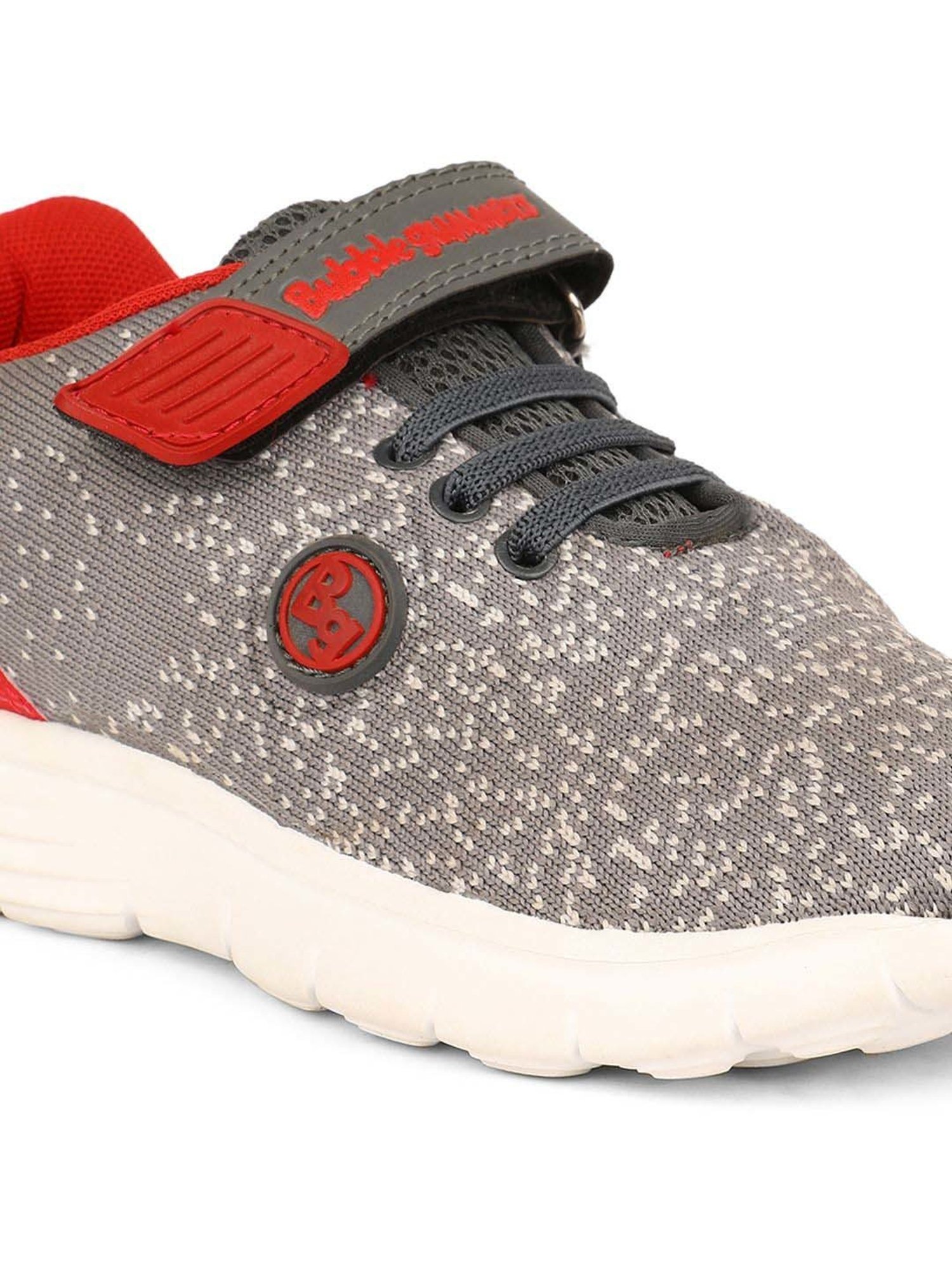 Bubblegummers by Bata Kids Grey & Red Velcro Shoes