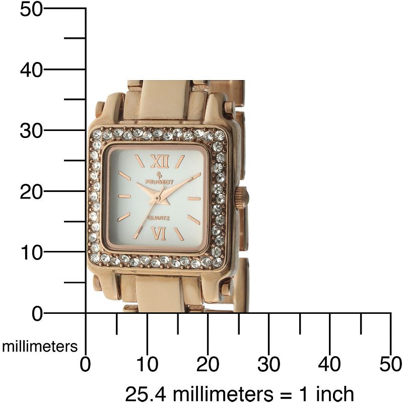 Women's Peugeot Crystal and White Dial Watch with crystals from Swarovski - Rose Gold