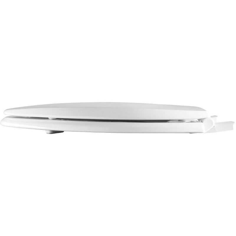 Kendall Never Loosens Elongated Enameled Wood Toilet Seat with Easy Clean and Slow Close Hinge White - Mayfair by Bemis