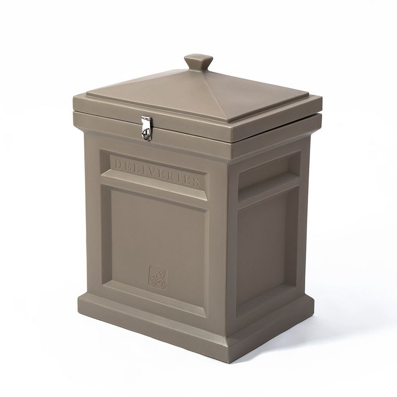 Step2 583999 Deluxe Outdoor Mail Package Delivery Box Container, Rich Mocha