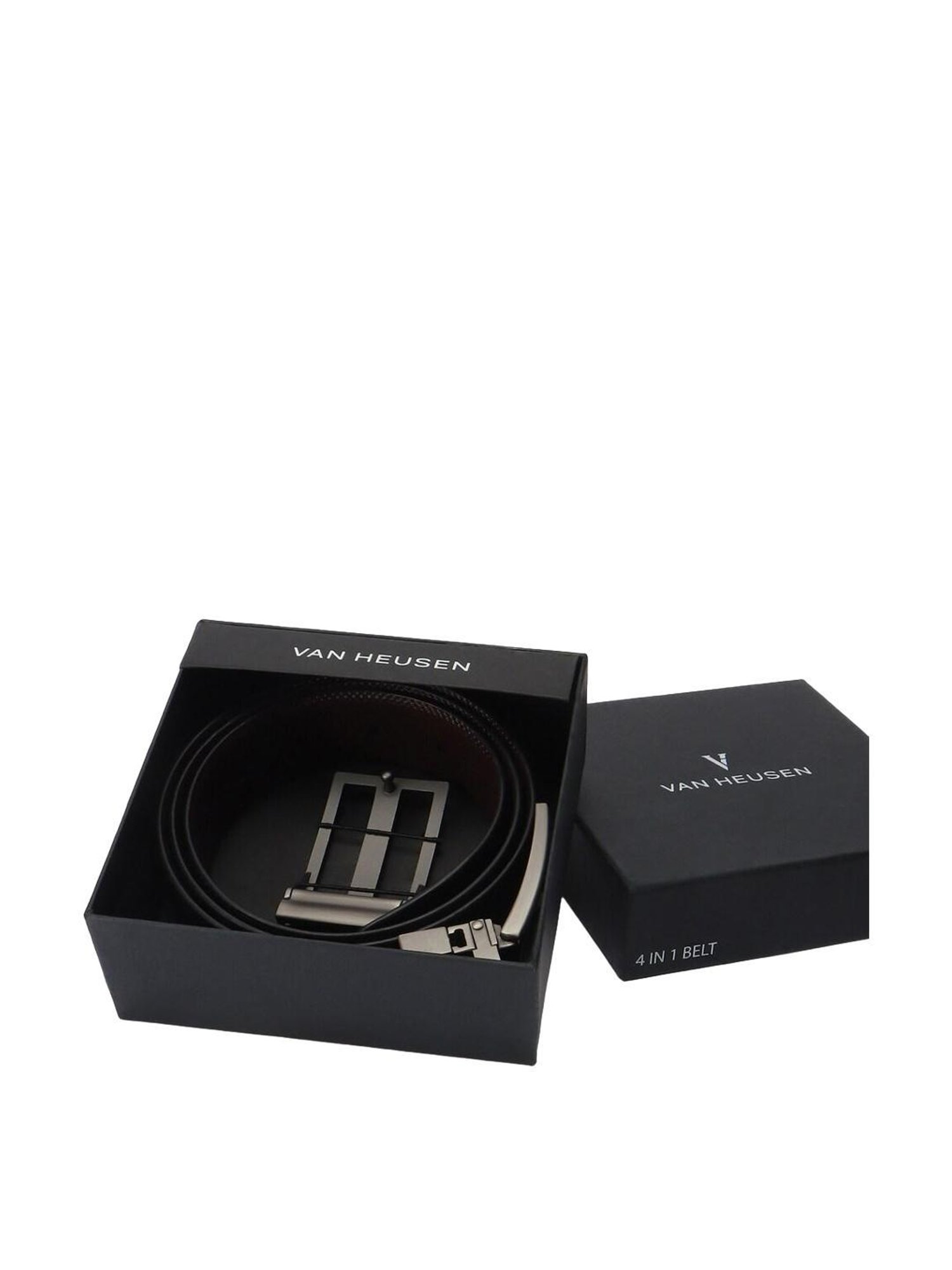 BELWABA Black Textured Formal Leather Belt for Men