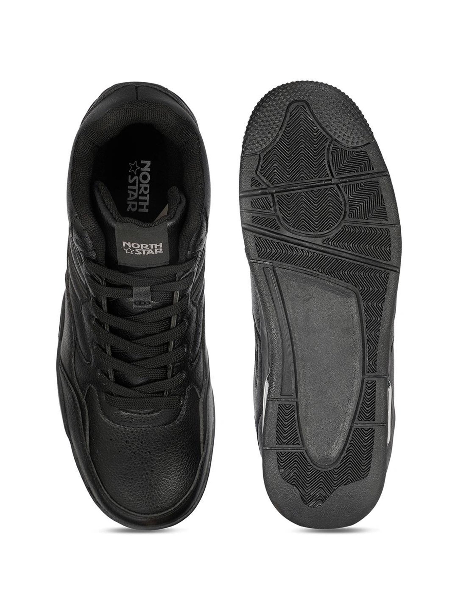 North Star by Bata Men's EDDY Black Ankle High Sneakers