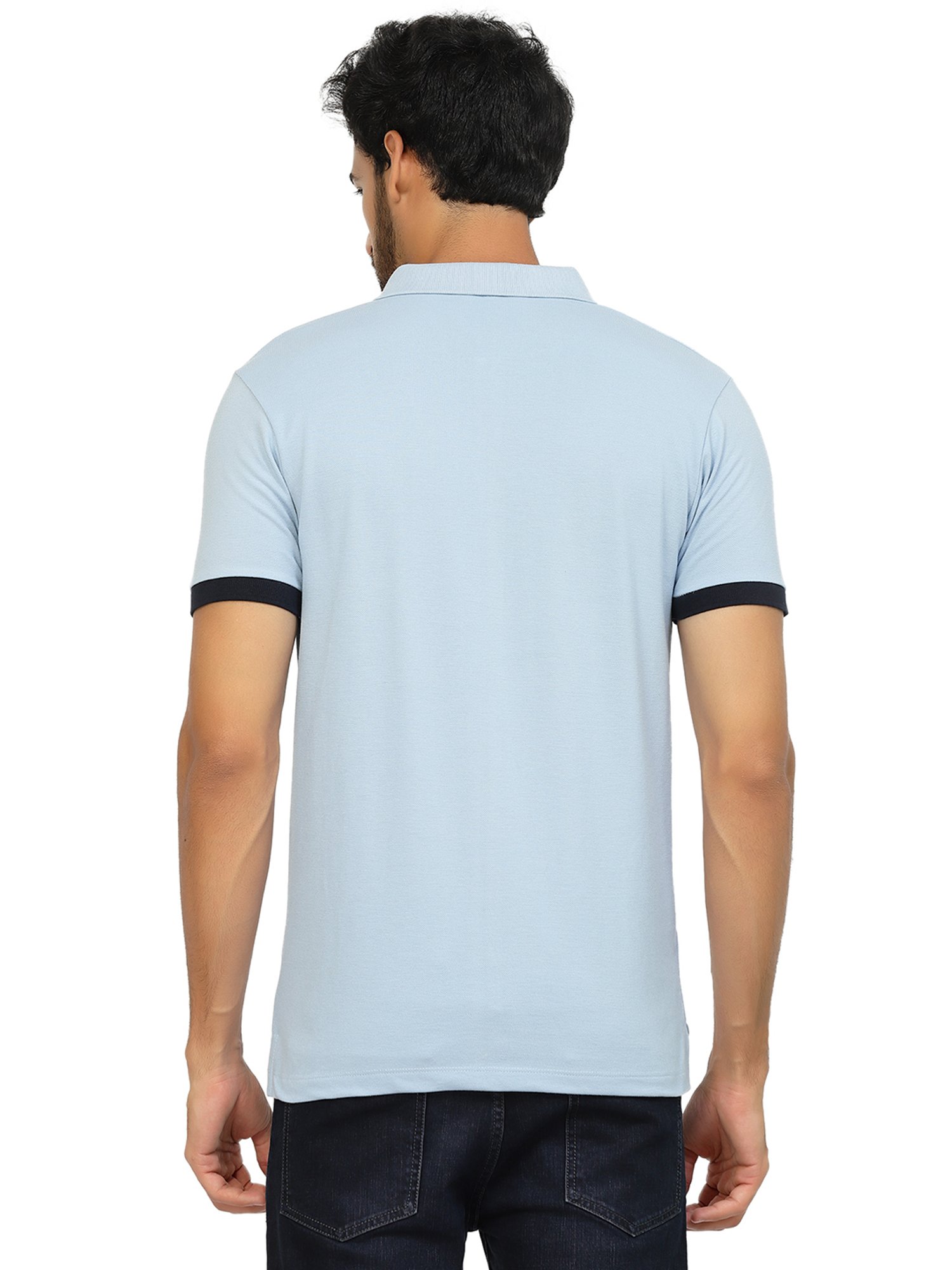 Kalt Sky Blue Regular Fit Polo T-Shirt