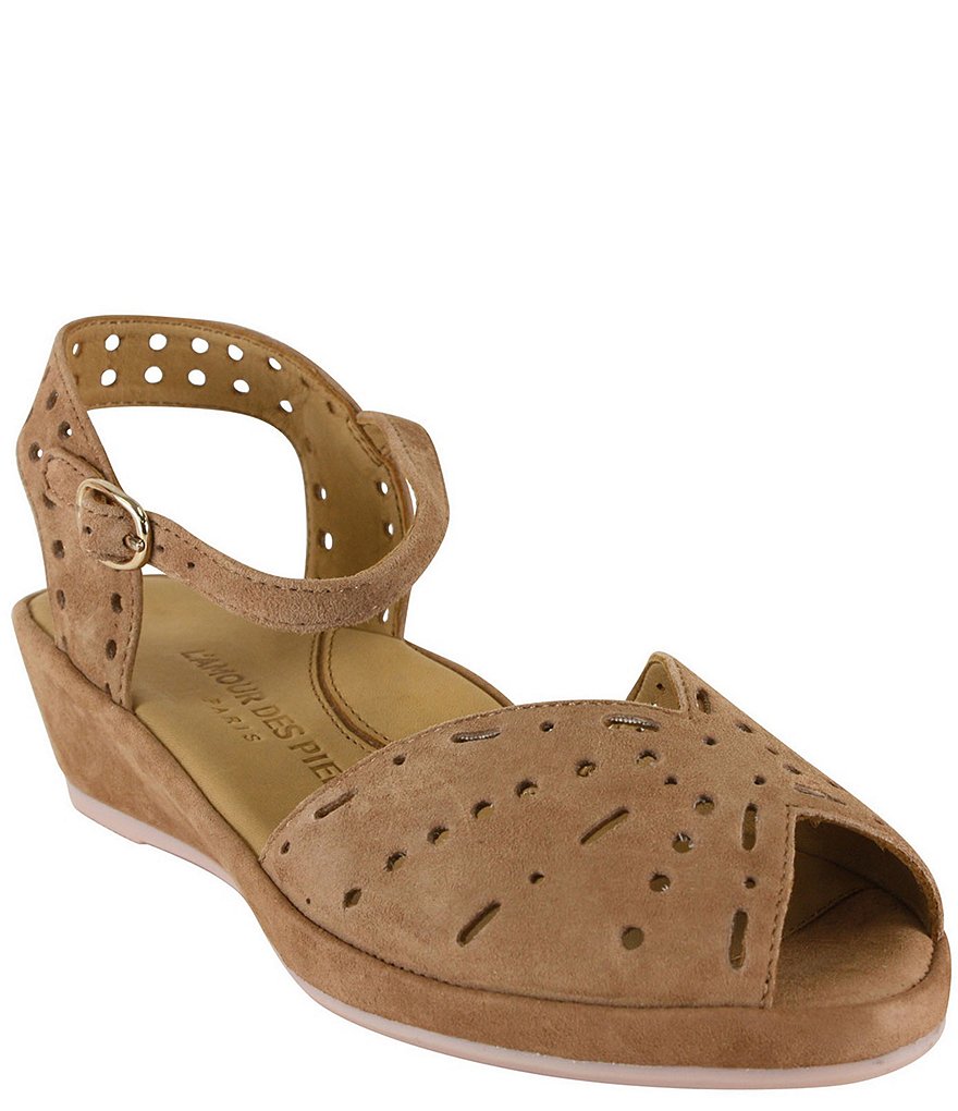 L'Amour Des Pieds Brenn Suede Wedge Sandals