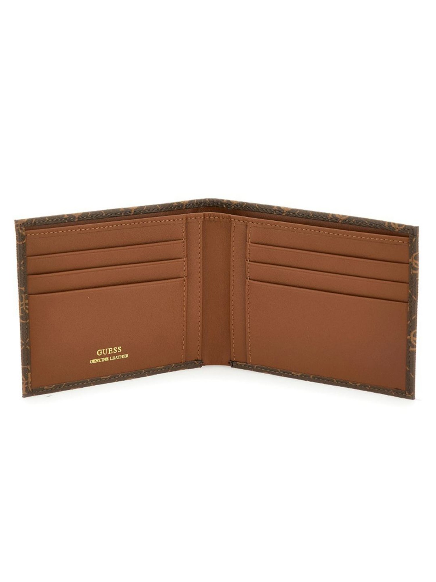 GUESS Brown VEZZOLA Printed Small Bi-Fold Wallet