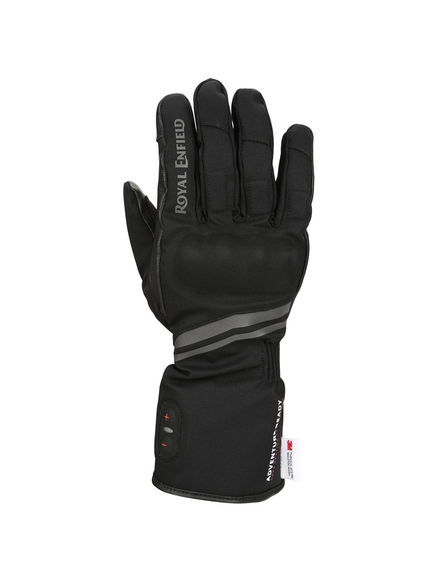 Royal Enfield Black Leather Solid Gloves