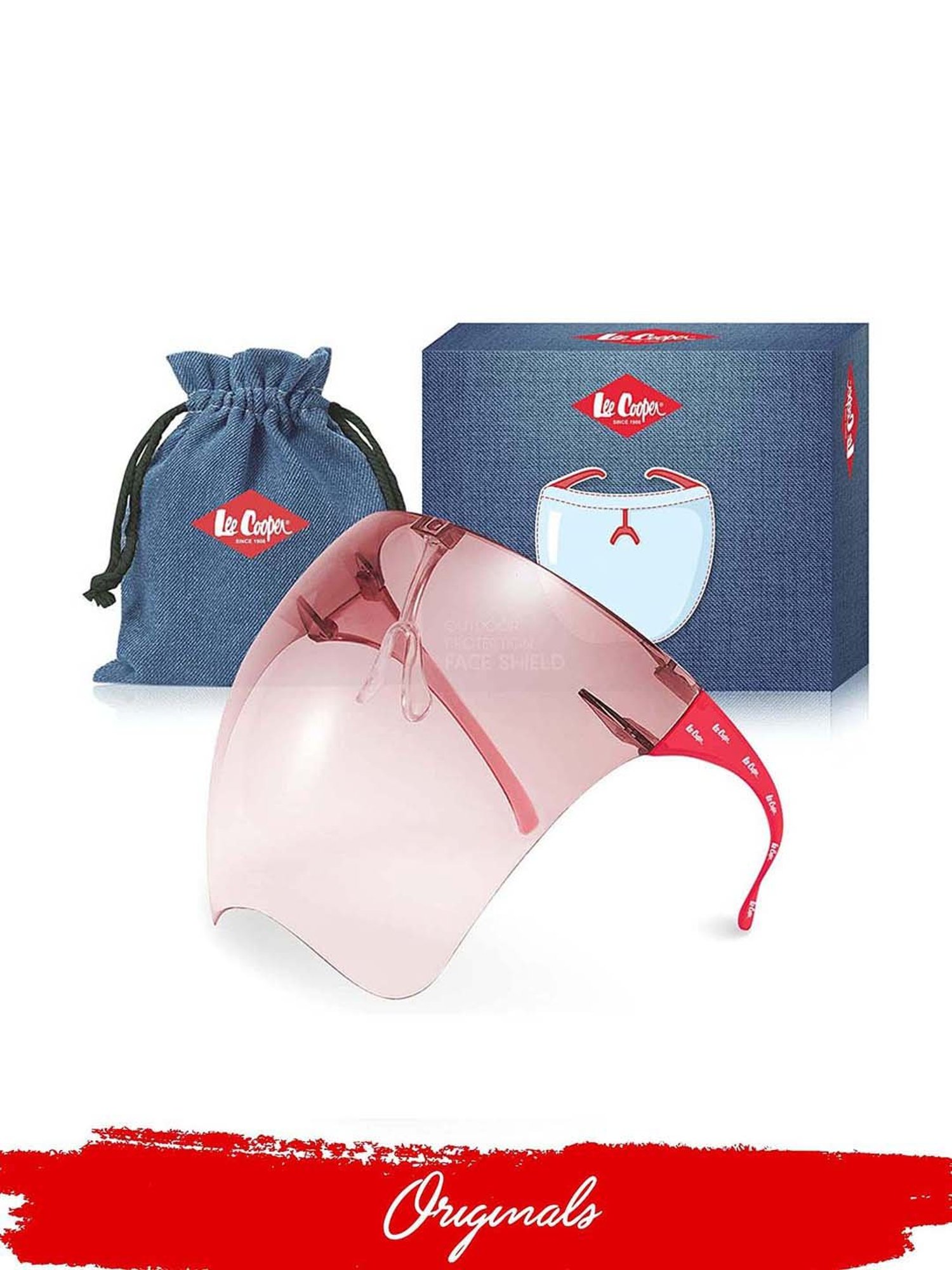 Lee Cooper Pink Goggle-Style Face Shield with 18 Degree Safety Coverage