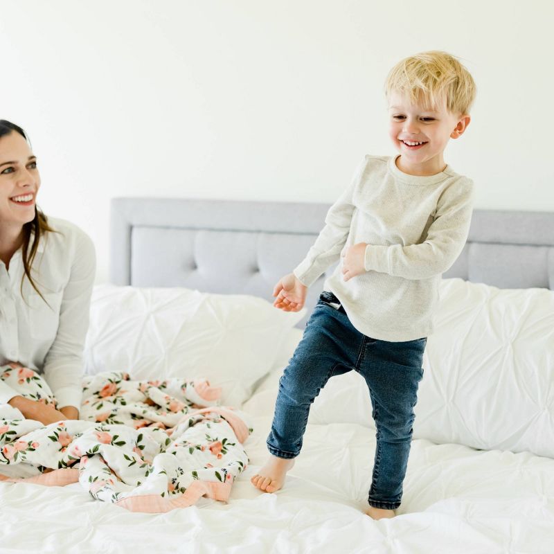 Little Unicorn Big Kid Cotton Muslin Quilt - Watercolor Roses XL