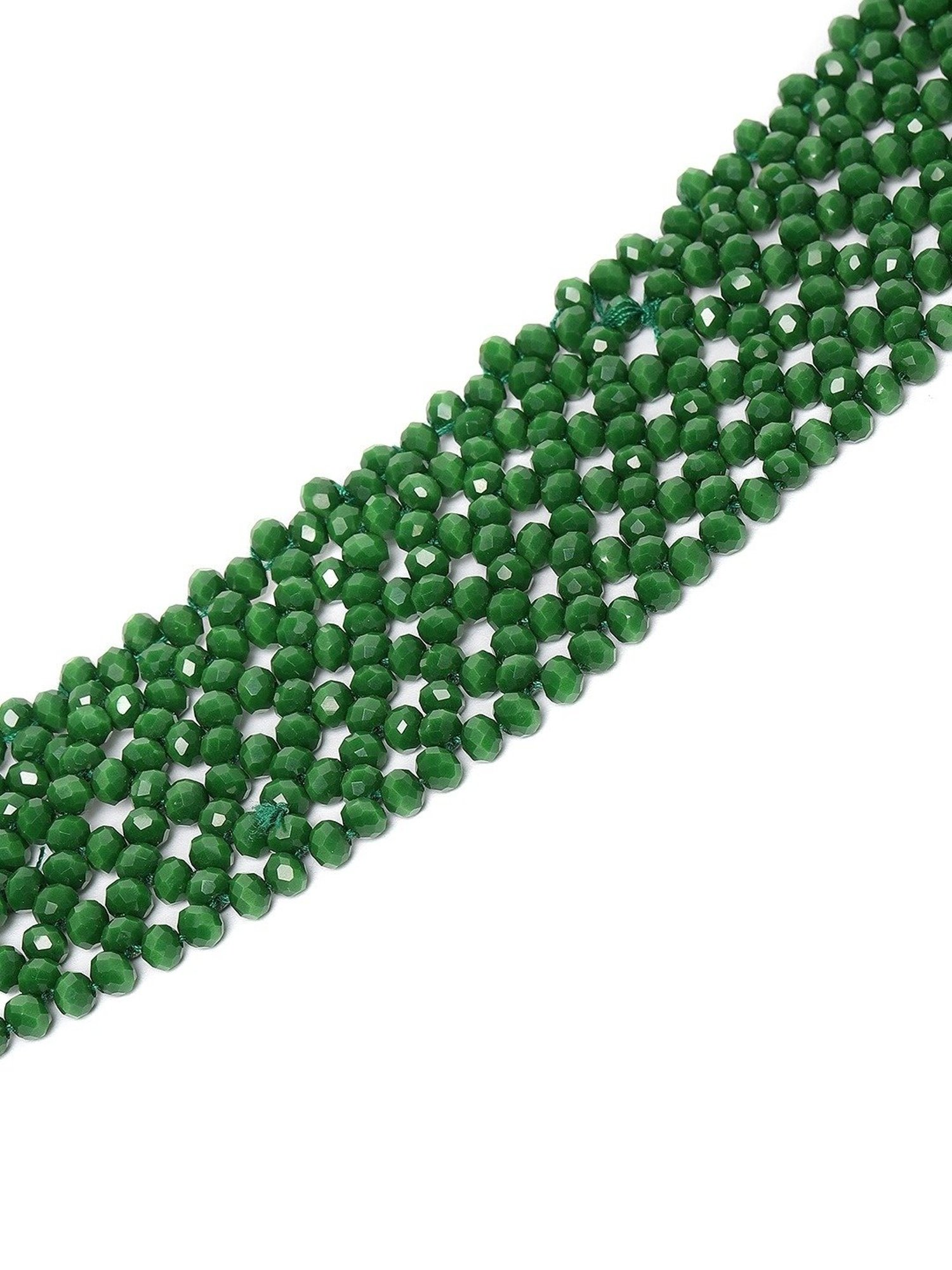 Zaveri Pearls Green Crystal Shine Beaded Ethnic Necklace & Earring Set-ZPFK9954