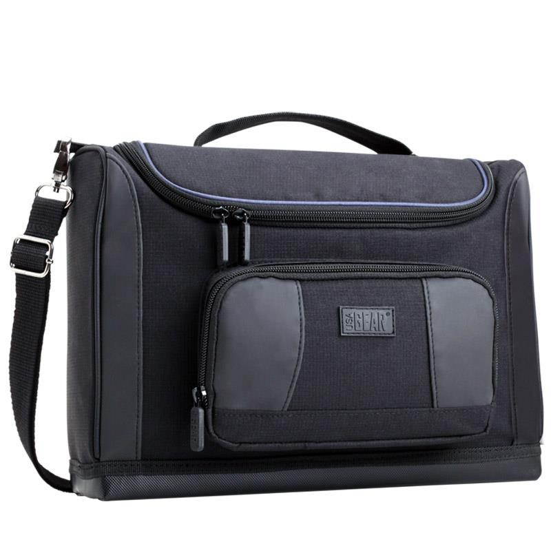 USA Gear S7 Pro Portable Photo Printer Carrying Case and Messenger Travel Bag for Canon SELPHY CP1300 / CP1200 / CP900, Kodak Dock & Kodak Mini, Instax Share SP-3 & SP-2, HP Sprocket, & more (Black)