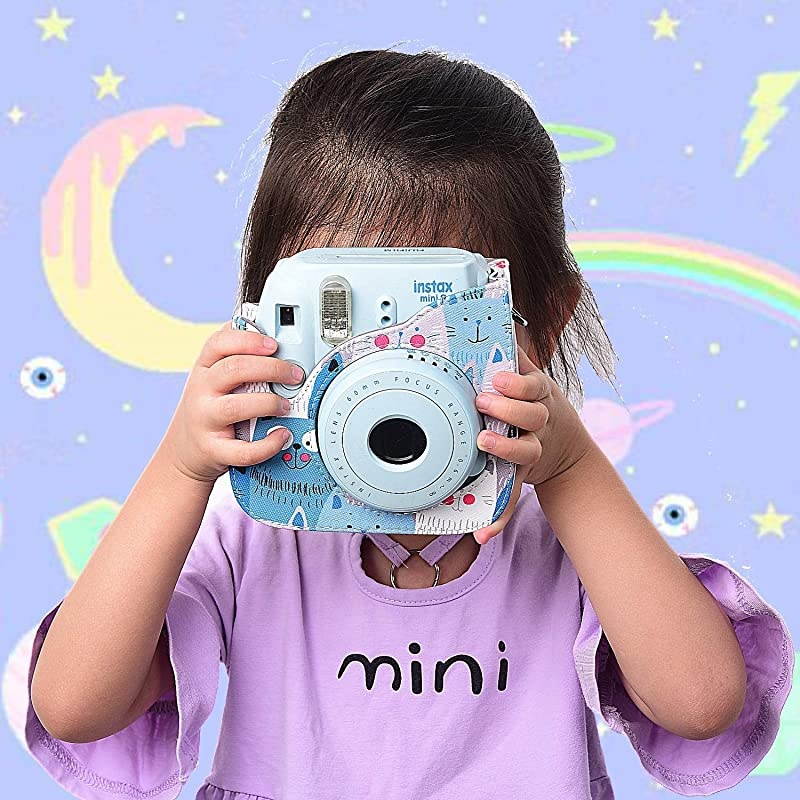 Accessories Compatible with Fujifilm Instax Mini 9/8 / 8+ Instant Film Camera, Bundle Pack Include Album, Filters, Strap & Other Accessories. (Blue Cat, 9 Items Kit)