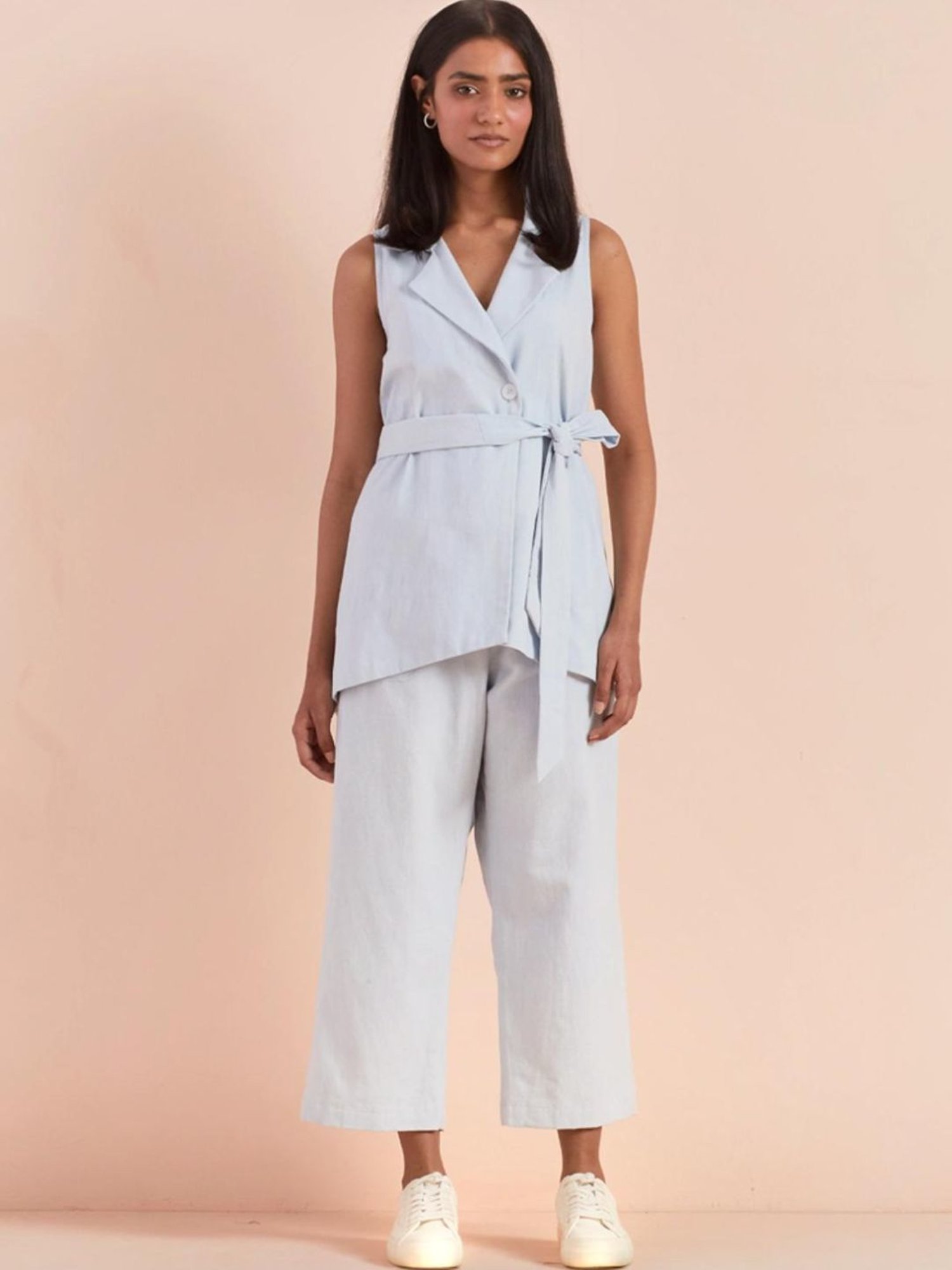 Priya Chaudhary Light Blue Yasha Twill Cotton Pant