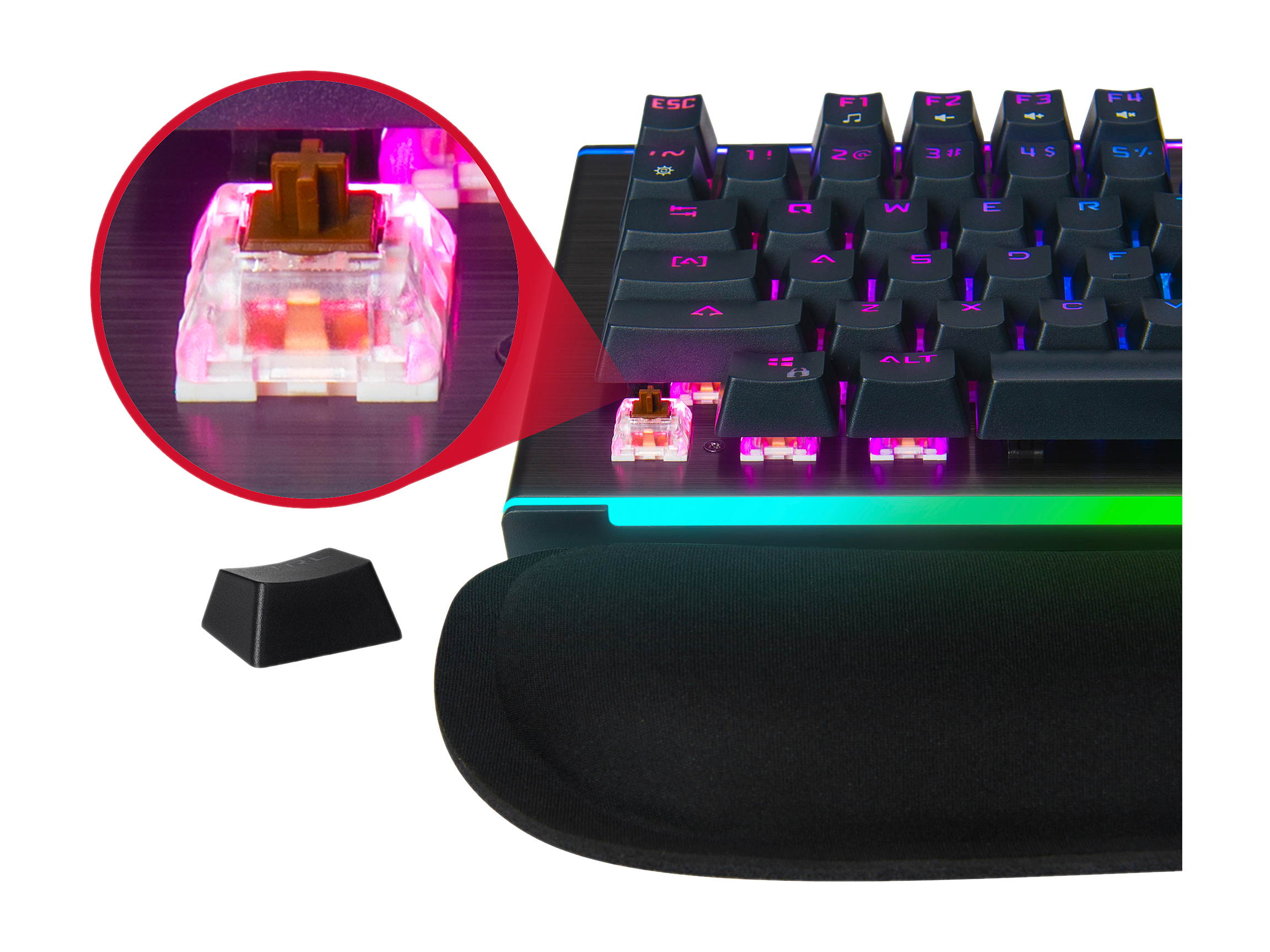 Rosewill Mechanical Gaming Keyboard, 19 RGB Backlit Modes, Dynamic Customizable Rim Backlights, Blue Switches - NEON K75 V2
