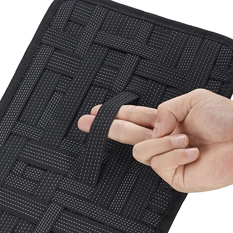 Electronics Organizer,  Travel Gear Management Organize Case for Electronics Accessories Tools Hard Drive Memory Card Flash Drive Cables Charger Cosmetics Brush Personal Care Kit - Small (Black)