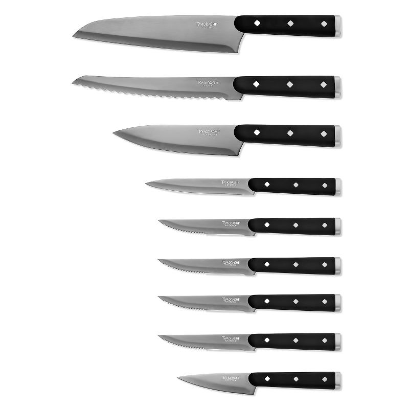 Tomodachi Diamonds Gunmetal - 10pc Knife Block Set, Titanium