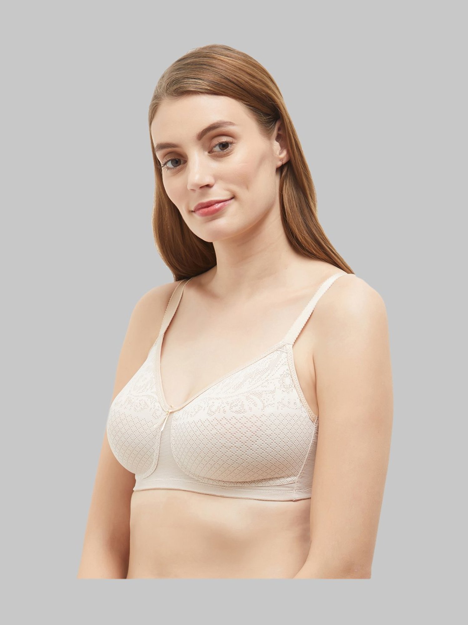Wacoal Visual Effects Non-Padded Non-Wired Full Coverage Minimiser Everyday Comfort  Bra - Beige