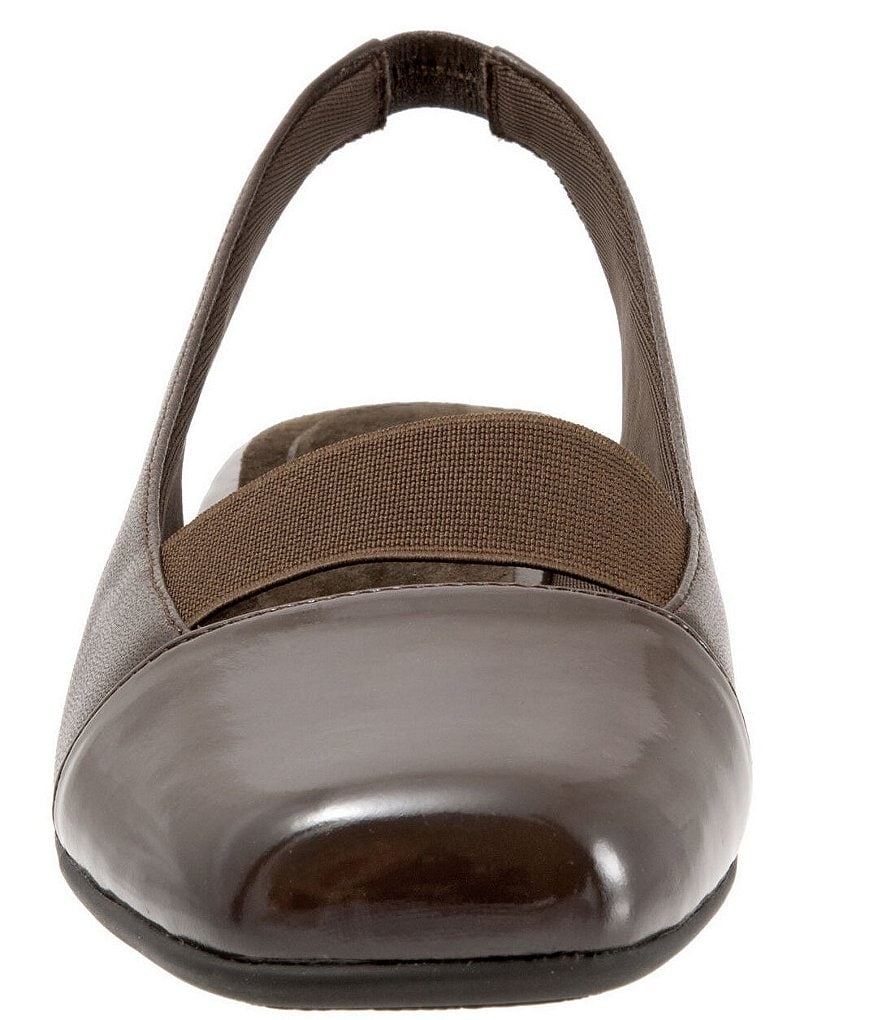 Trotters Sarina Square Cap-Toe Slingback Flats