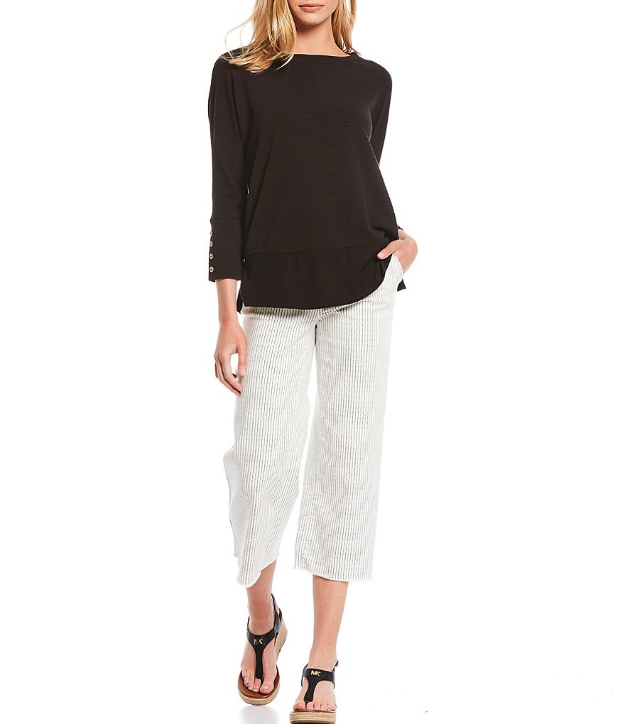 Westbound the PARK AVE fit Stripe Wide Leg Crop Pants