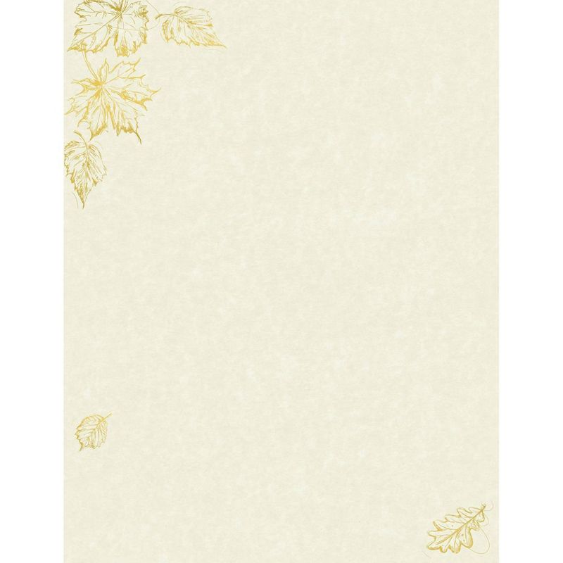 40ct Gold Foil Parchment Leaves Letterhead