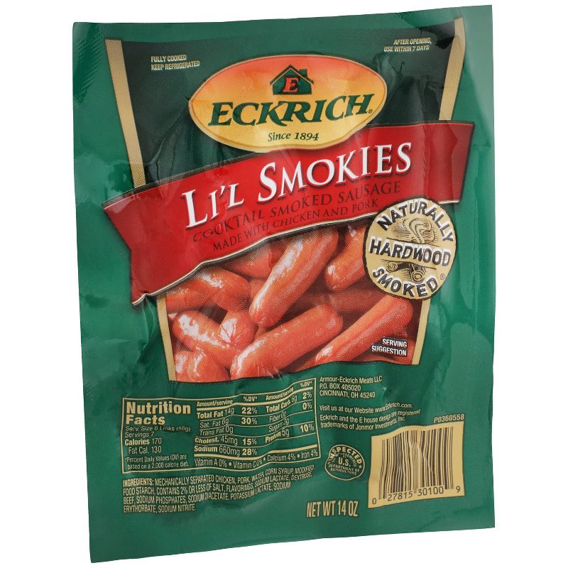 Eckrich Li'l Smokies Original Cocktail Smoked Sausage - 14oz