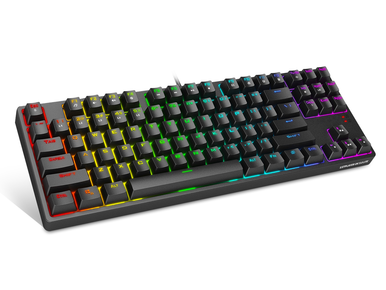 TKL RGB Mechanical Gaming Keyboard KITCOM NK60T Linear/Quiet-Red Switch Fast Actuation Compact 87 Keys Tenkeyless Detachable USB Type-C NKRO Computer Laptop Wired Keyboard for Windows PC/MAC Gamers