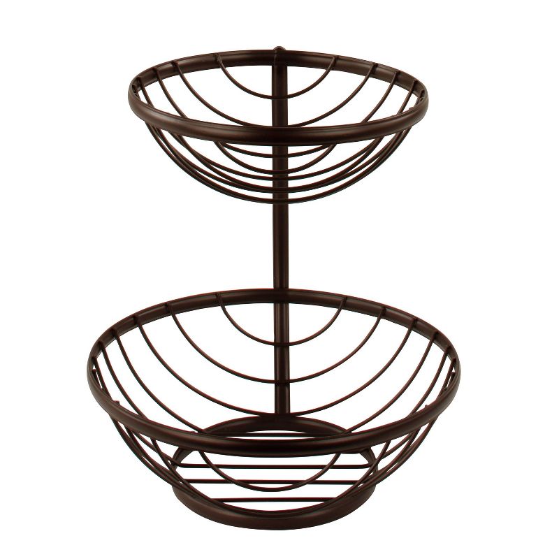 Spectrum Bloom Arched 2-Tier Steel Fruit Server - Satin Nickel