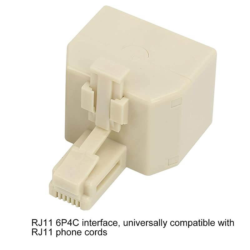 RJ11 Duplex Wall Jack Adapter Dual Phone Line Splitter Wall Jack Plug 1 to 2 Modular Converter Adapter for Office Home ADSL DSL Fax Model Cordless Phone System Cream4 Packs