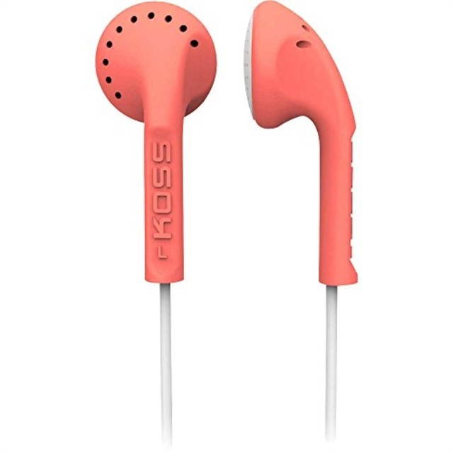 Koss KE10C Scalped Stereo Earbuds, Coral