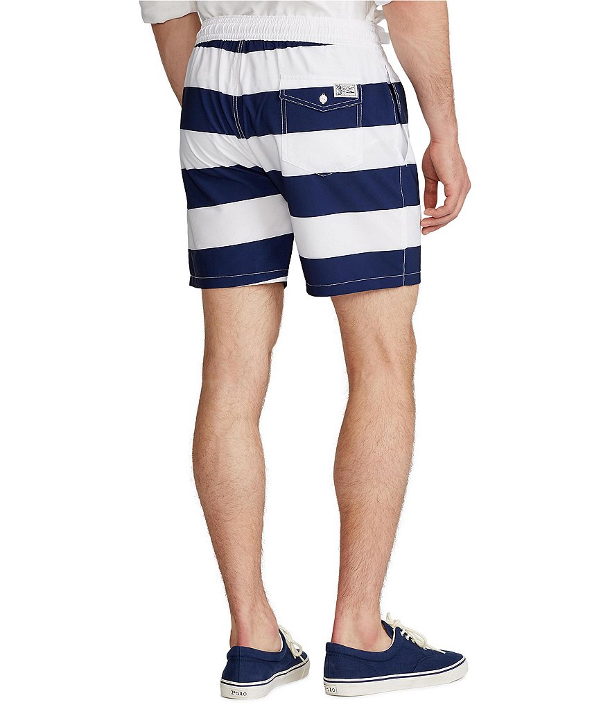 Polo Ralph Lauren Traveler Solid Blue 5 3/4#double; Inseam Swim Trunks