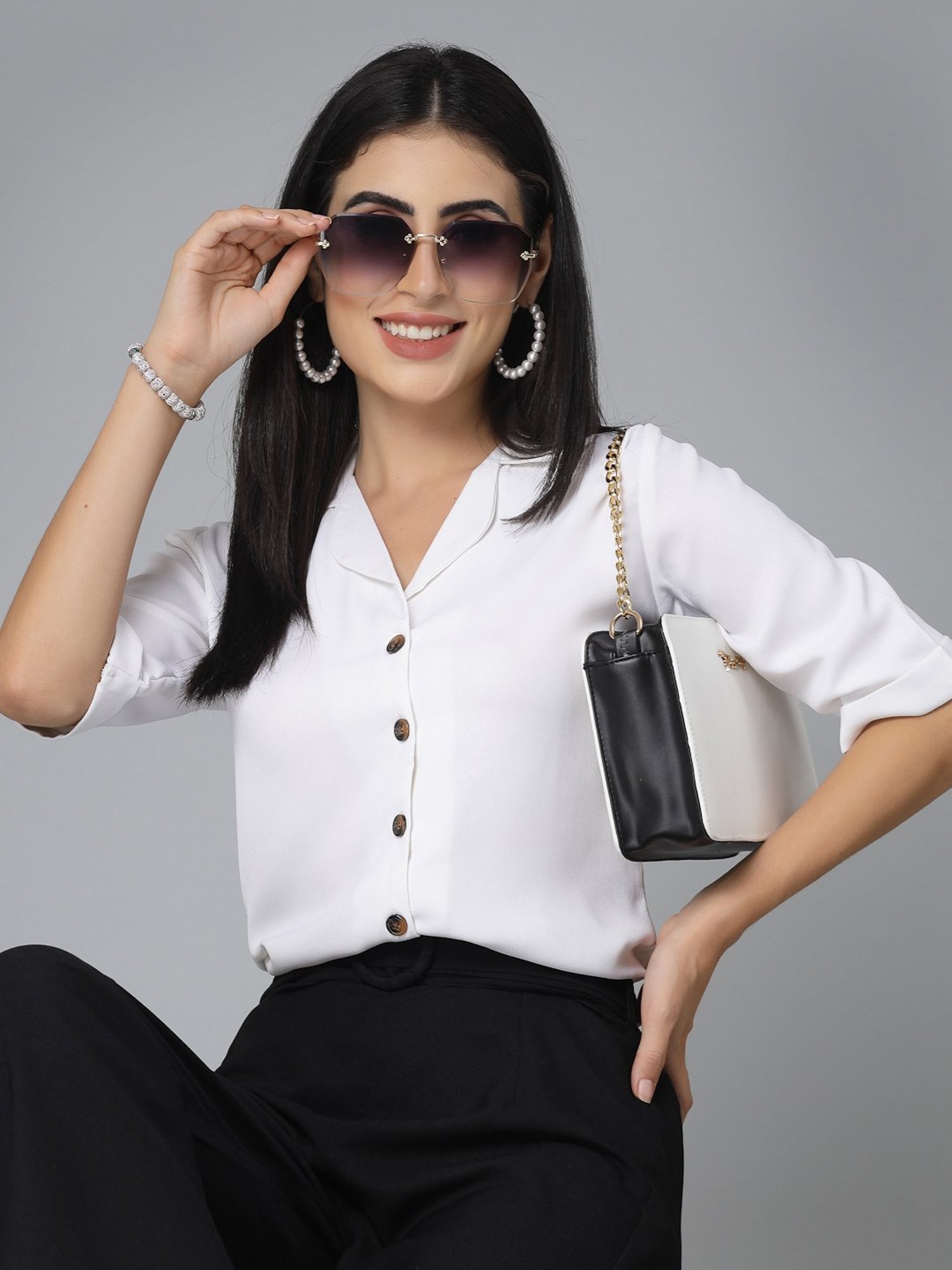 Style Quotient White Regular Fit Shirt