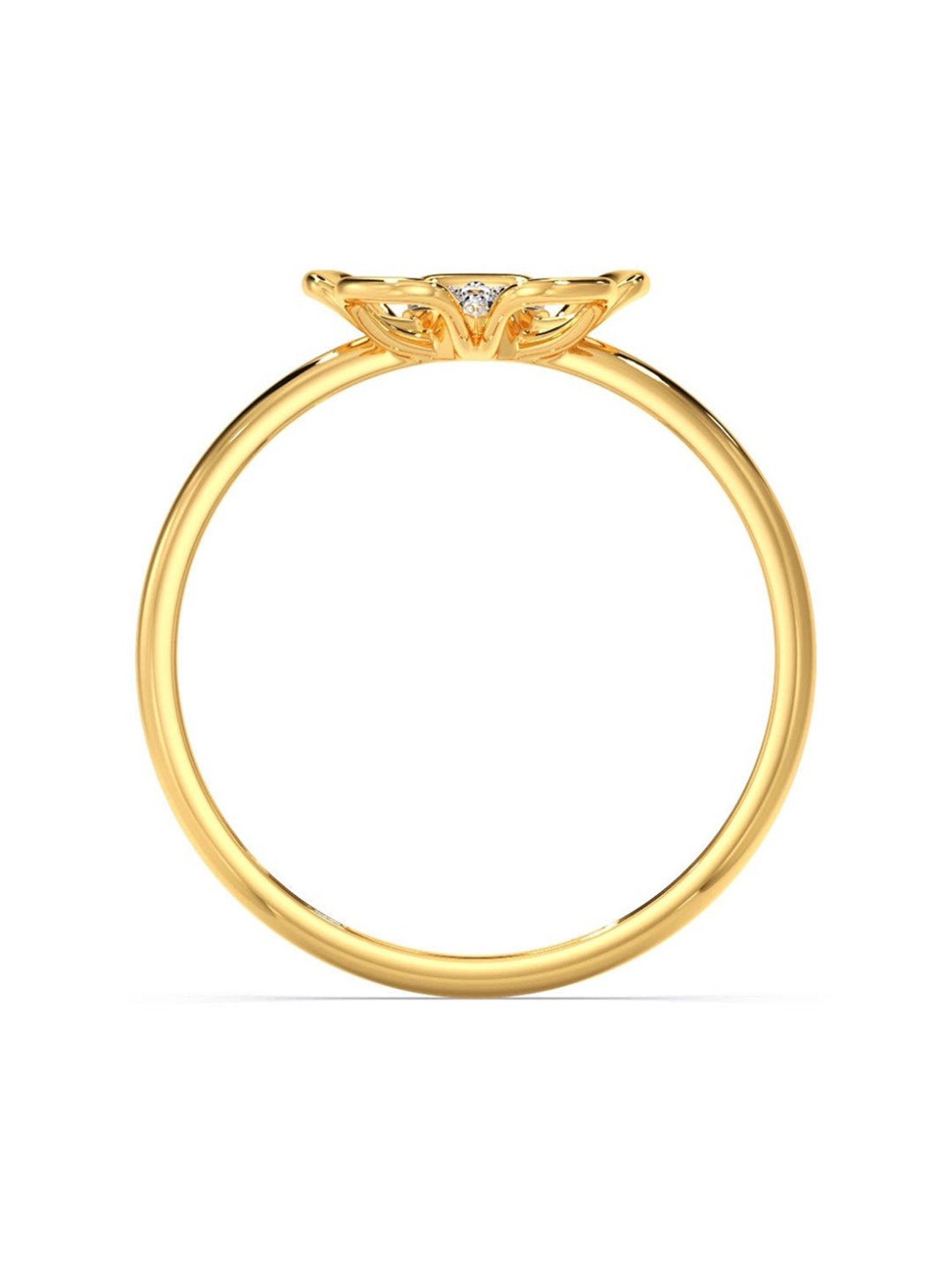 Candere by Kalyan Jewellers Stylish Design 14k Yellow Gold & Diamond Ring
