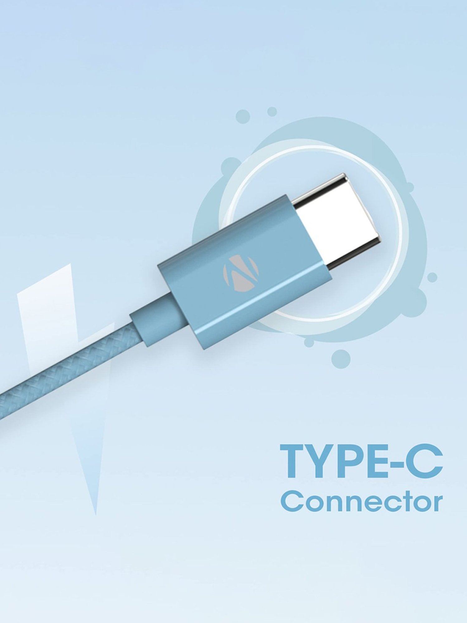 Zebronics Zeb-Buds C2 in Ear Type C Wired Earphones with Mic, Braided 1.2 Metre Cable (Blue)