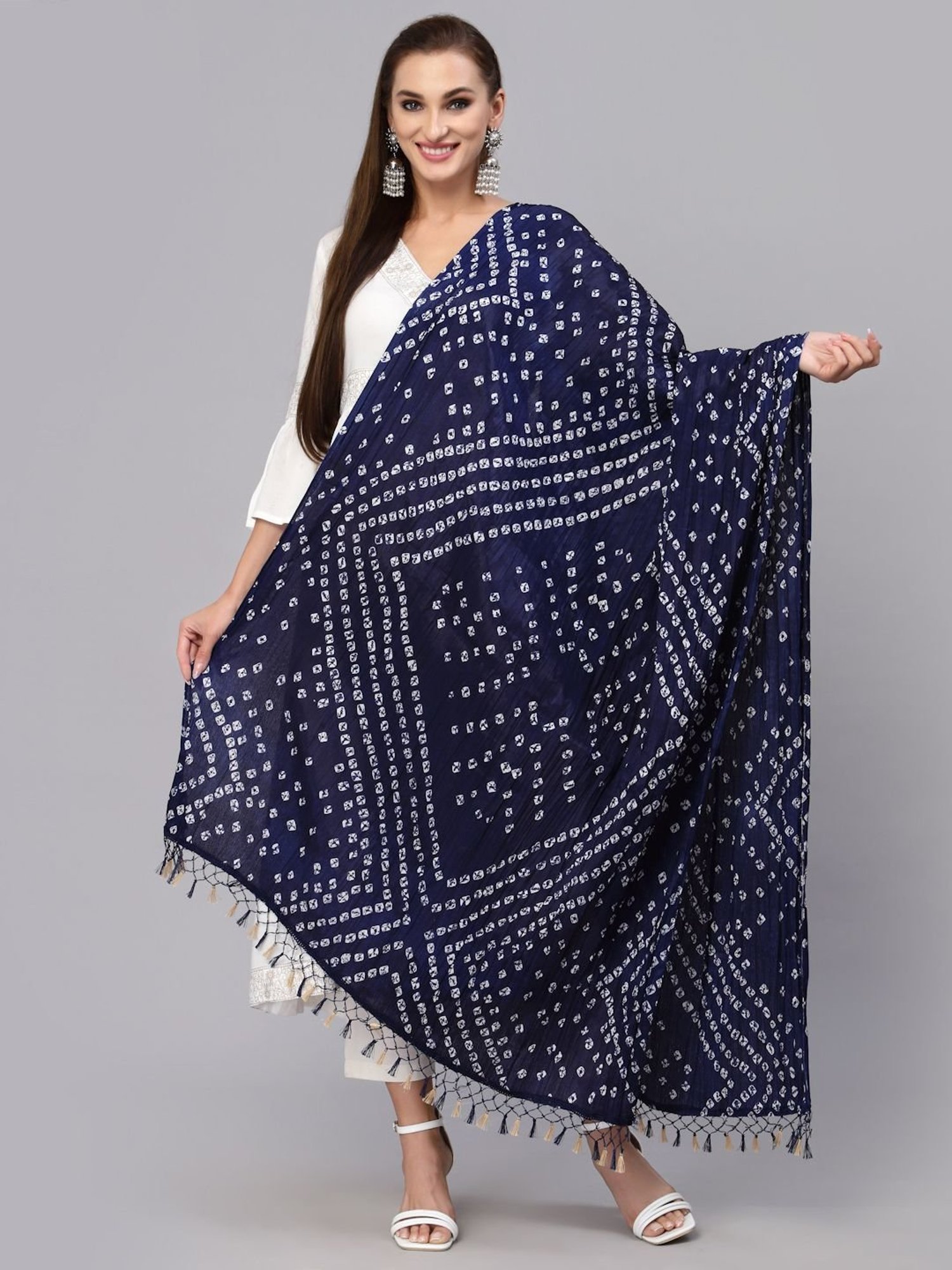 Stylum Navy Printed Dupatta