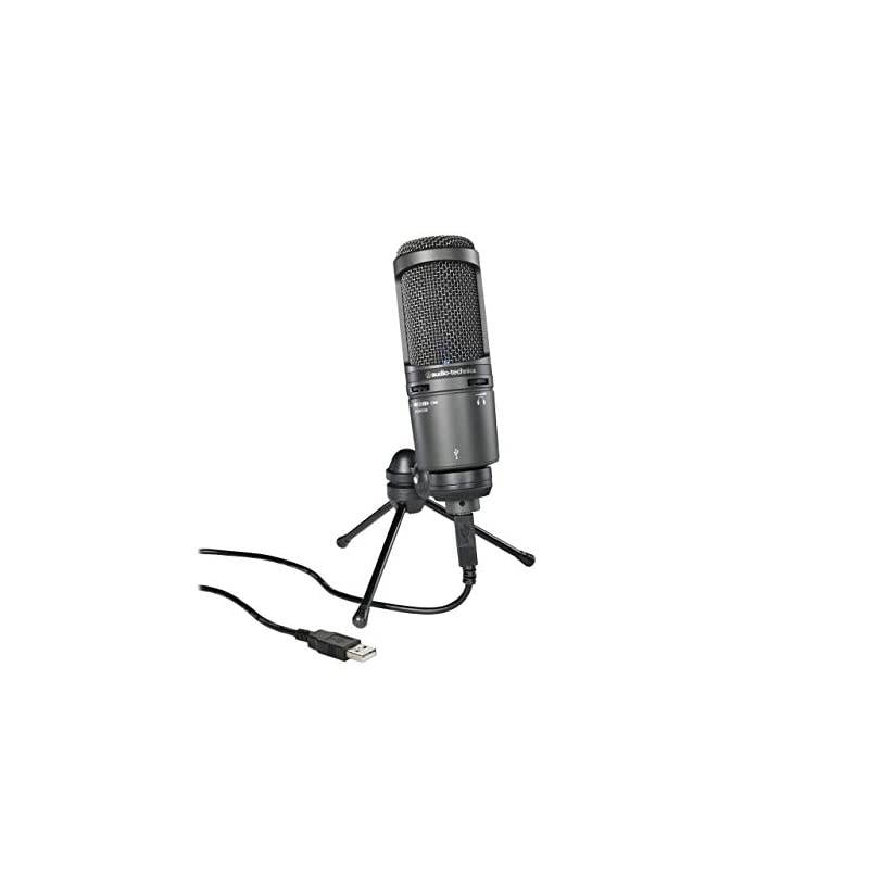 AT2020USB Plus Cardioid Condenser USB Microphone, Black (Renewed)